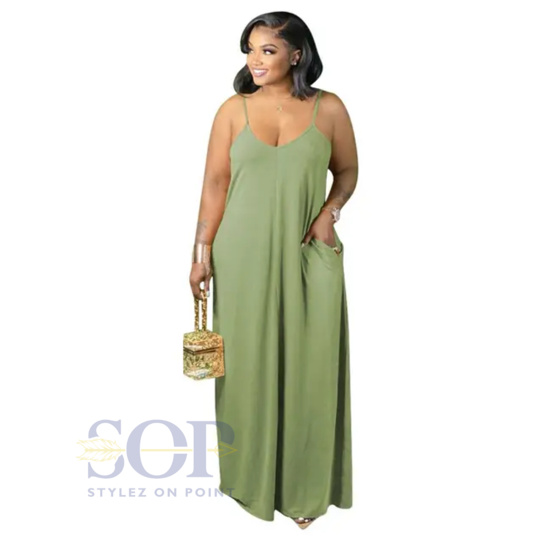 Spaghetti Strap Maxi Dress Plus