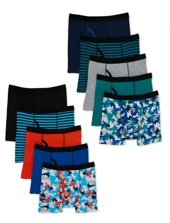 Boys Cotton Brand Boxer Briefs(3pk) Multi