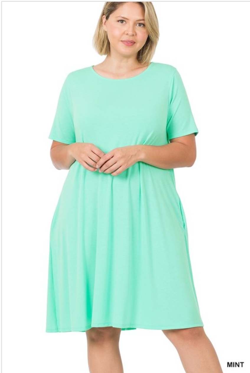 Basic Day Dress w/Pocket Plus