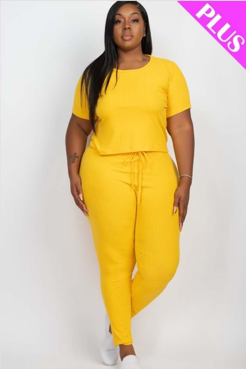 Cropped Leggings Set Plus