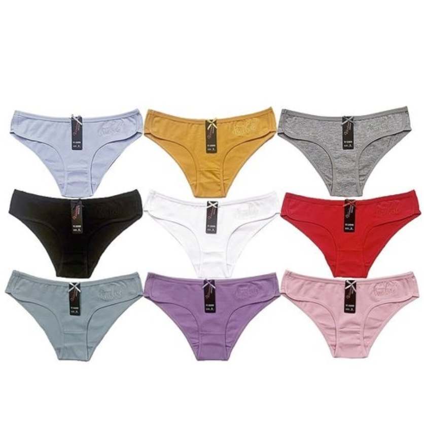 Bikini Solid Cotton Panties Love (3pk) NEW