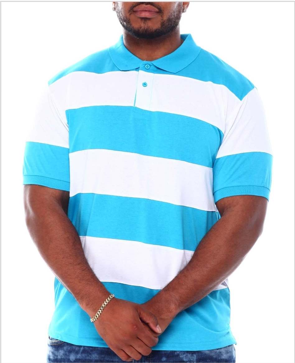 Men's Stripe Polo Shirt NEW