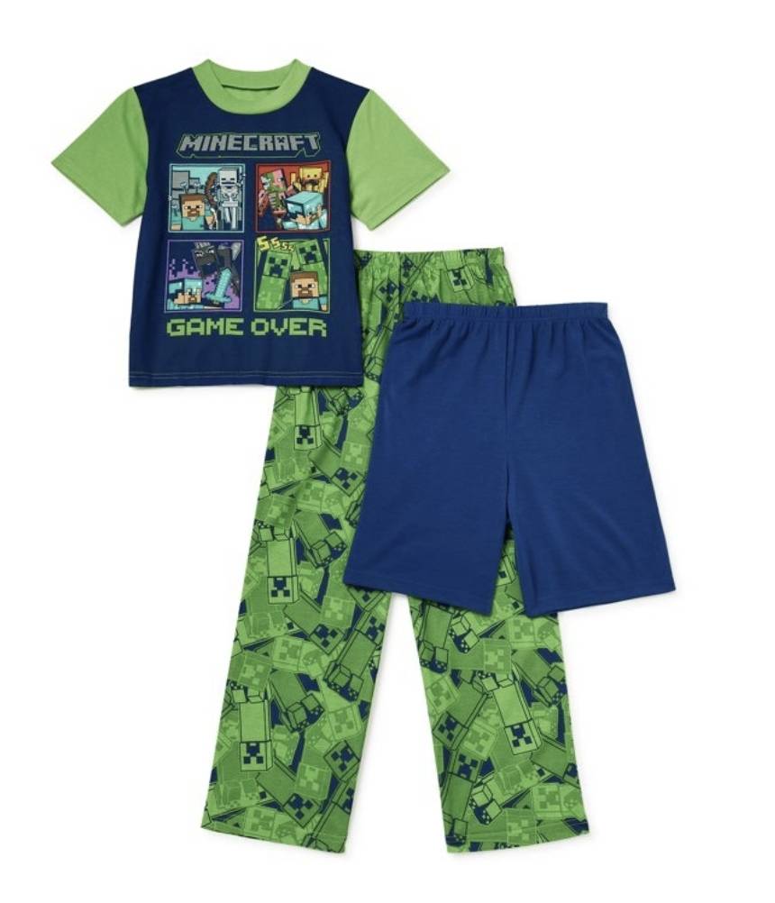 Boys Minecraft 3pc P.J Pants Set