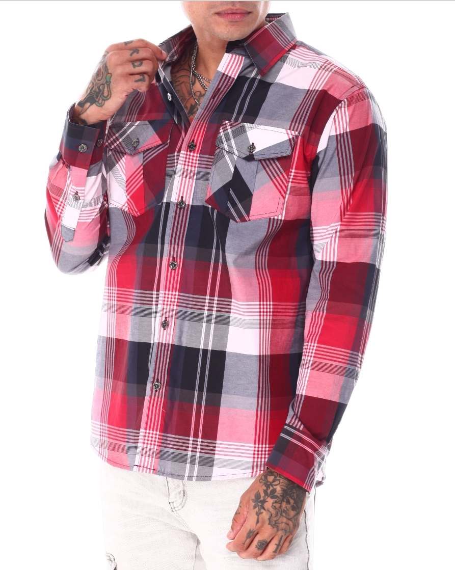 Men's Plaid Button Down Shirt