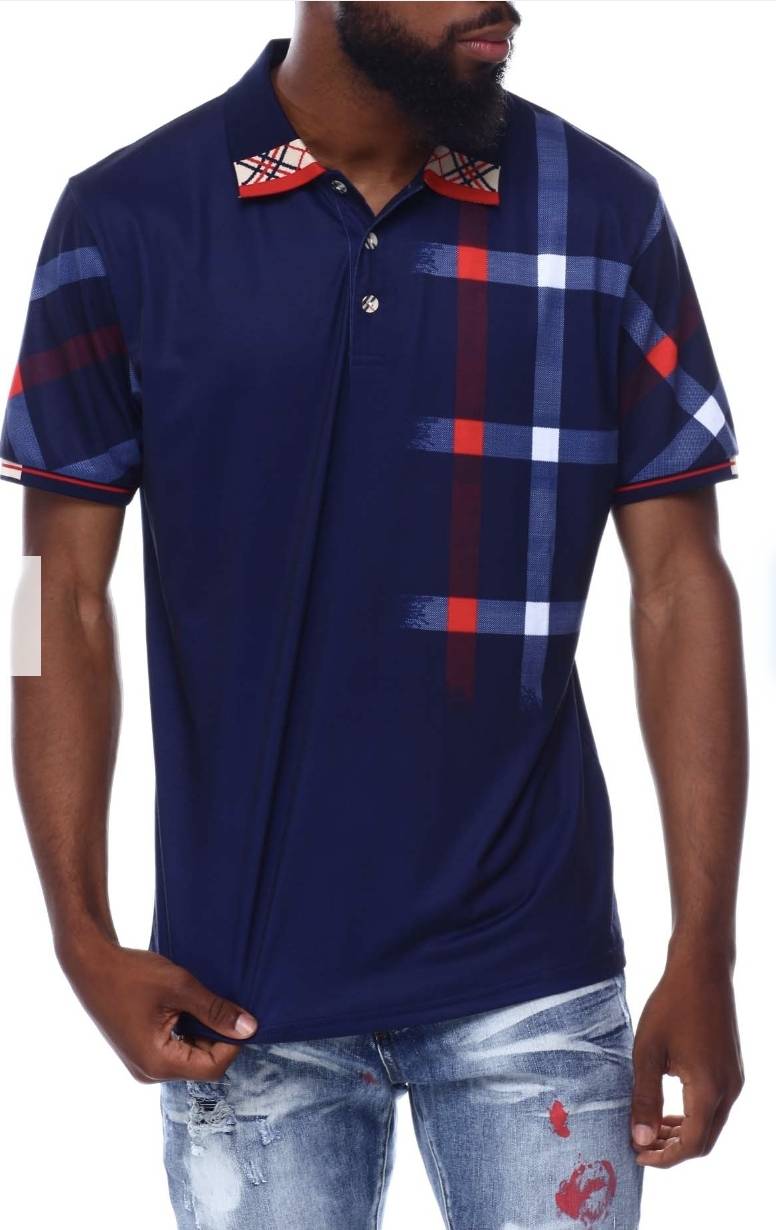 Men's Plaid Polo Shirt