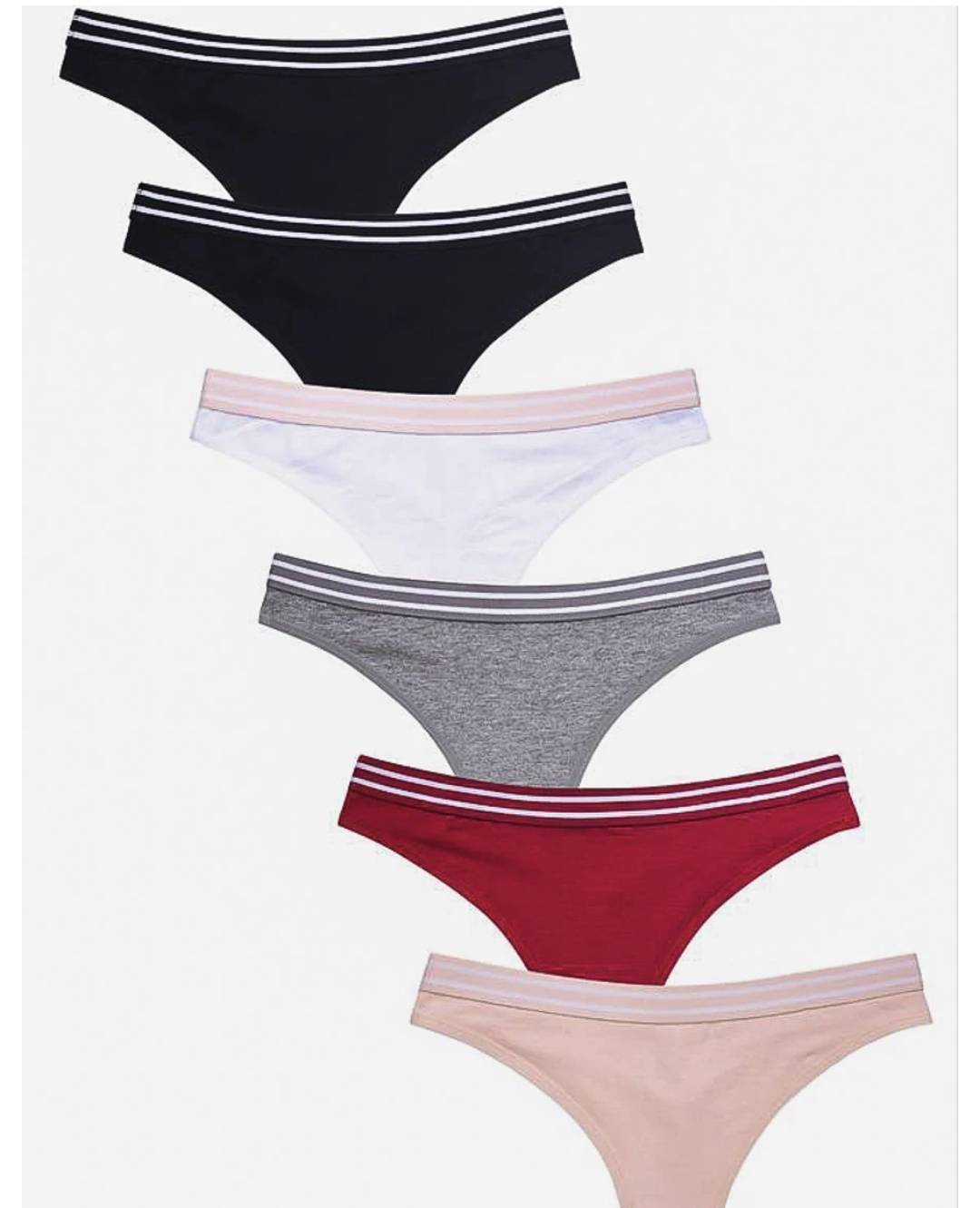 Thin Band Cotton Thong Panties (3pk)