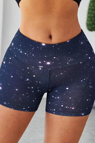Galaxy Print Yoga Shorts