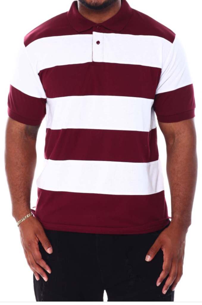 Men's Stripe Polo Shirt NEW